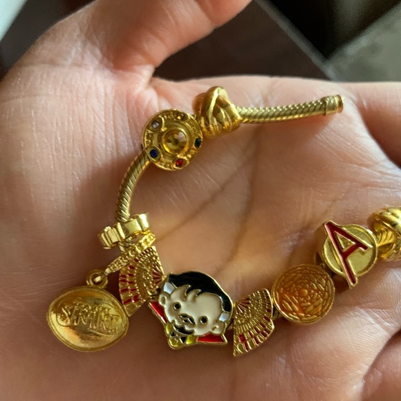 NWOT Retired Pandora Shine Sliding Bracelet Gold w/ 10 New Doctor Strange Charms - Picture 7 of 13